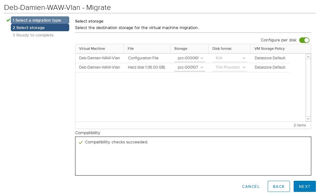 Advanced datastore selection