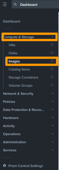 Unfolded left menu with Picture Highlighted