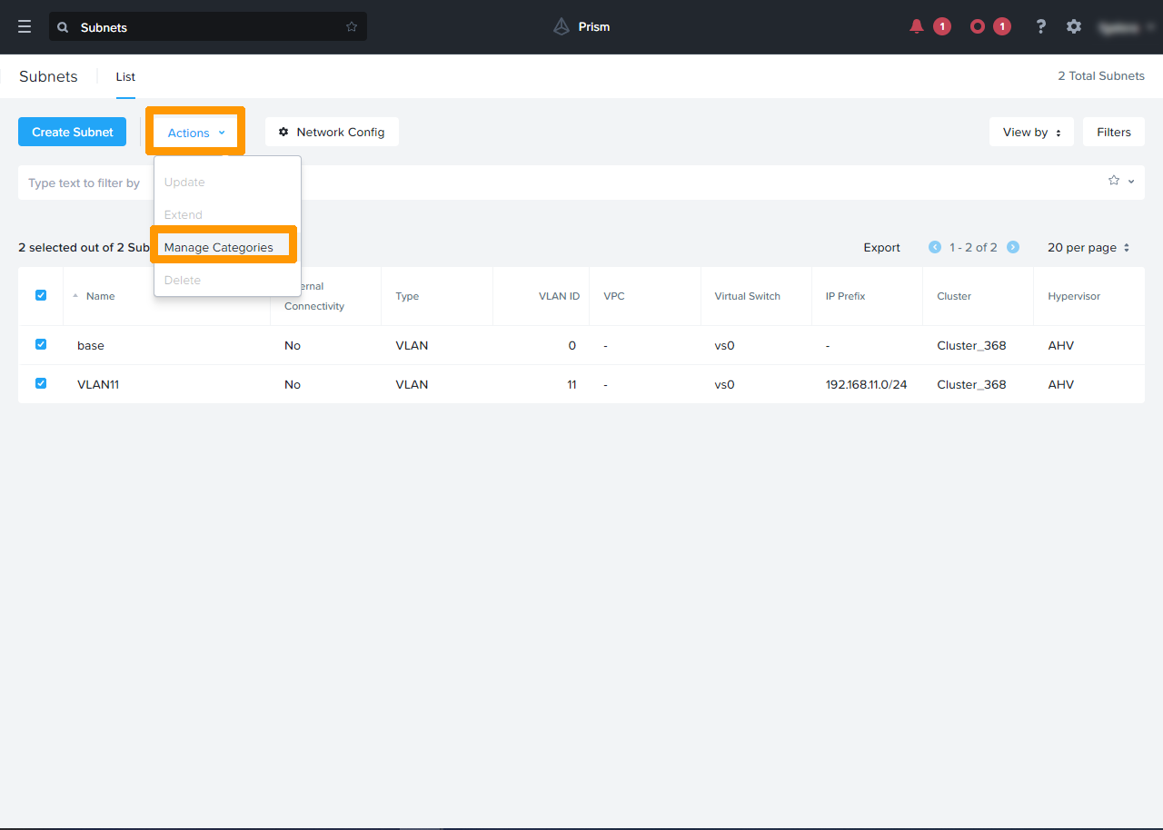 Add Category to subnet 03