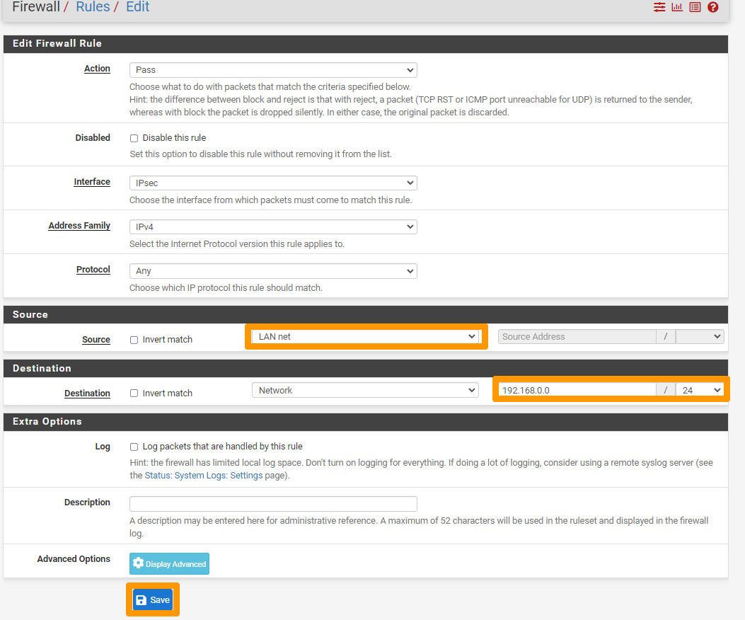 Create IPsec firewall rule Canada 03