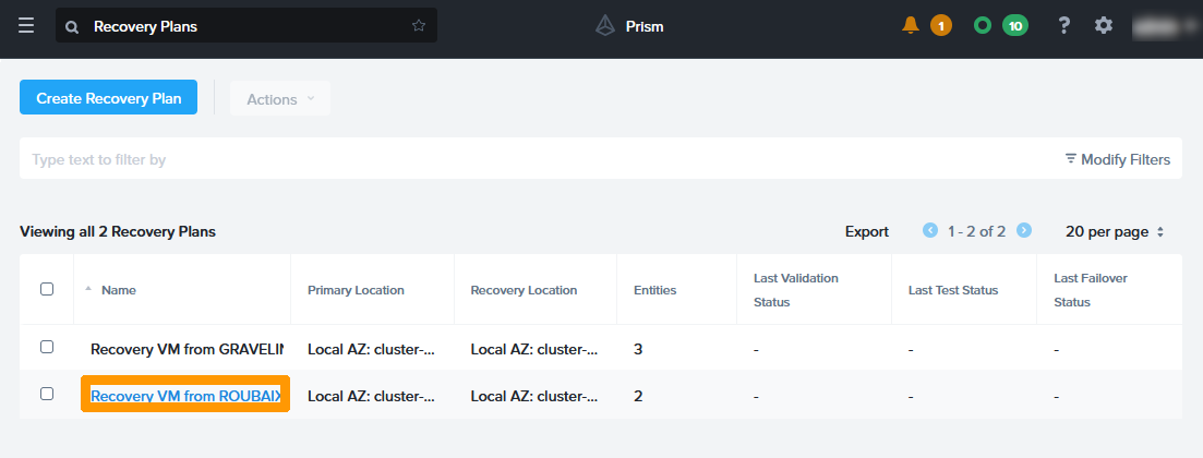 14 - Validate test recovery plan 01