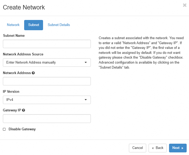 horizon-network-setup-subnet
