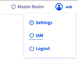 IAM link in the Dashboard menu