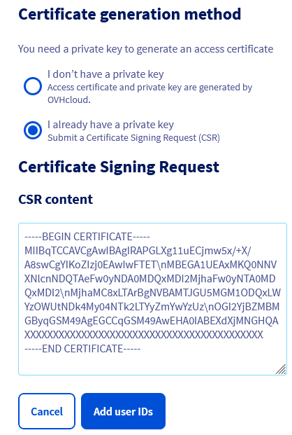 Créer un certificat