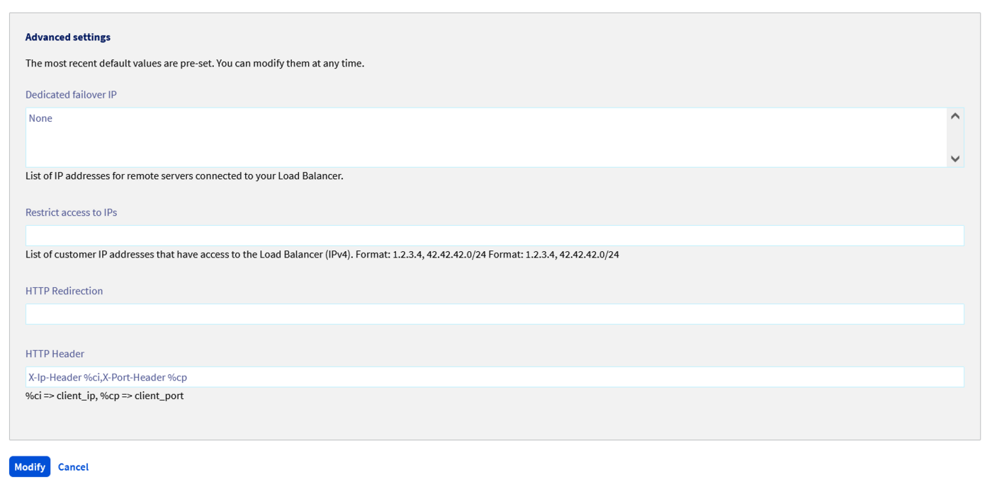 Configuration des en-têtes HTTP d'un Frontend via ovh manager API