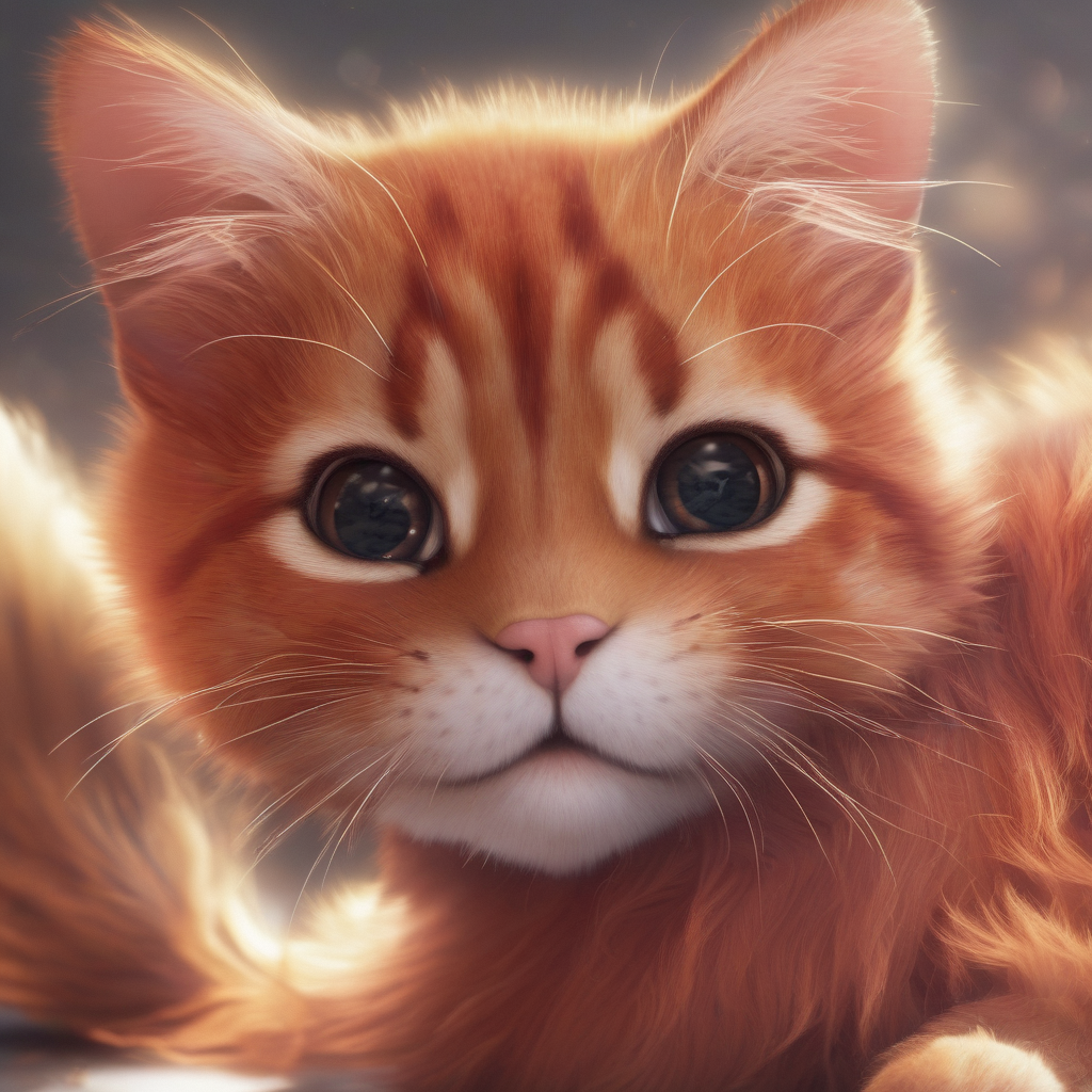 A cut red cat generated by Stable Diffusion
