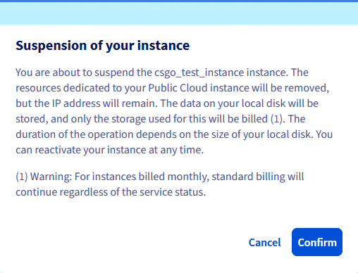 confirmer la suspension