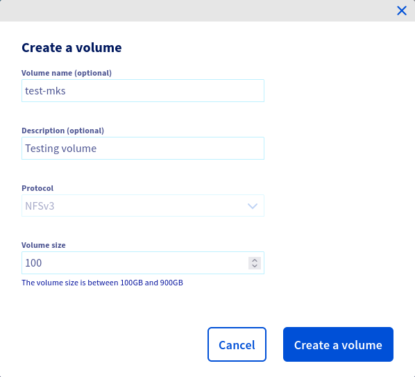 Create an EFS volume