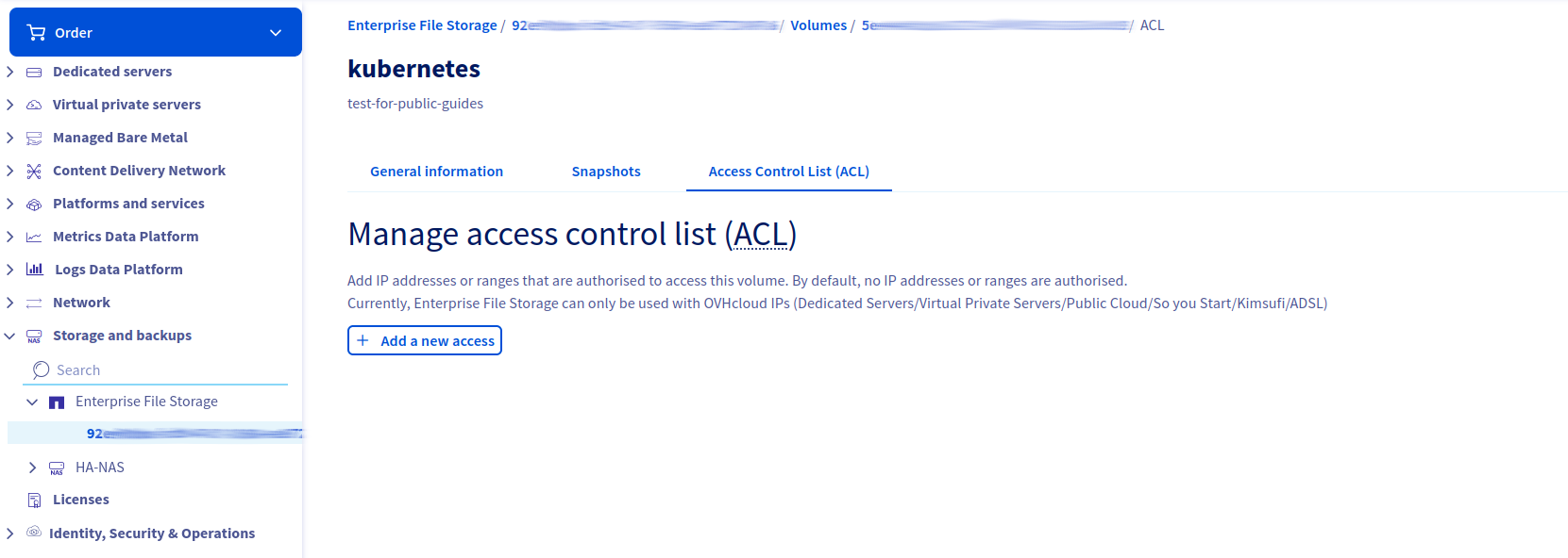 Manage Access of the EFS Volume