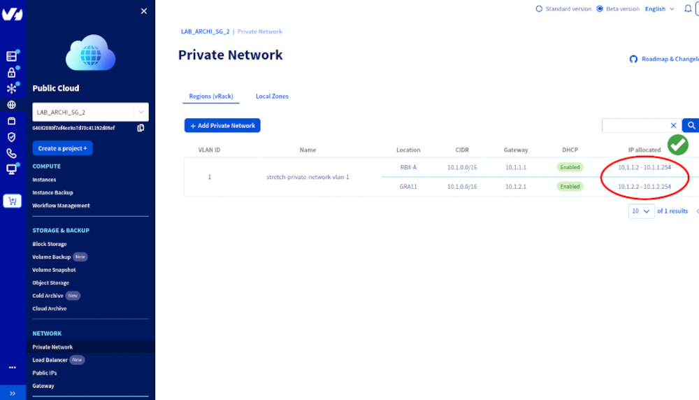 Actualiser la page de liste du vrack
