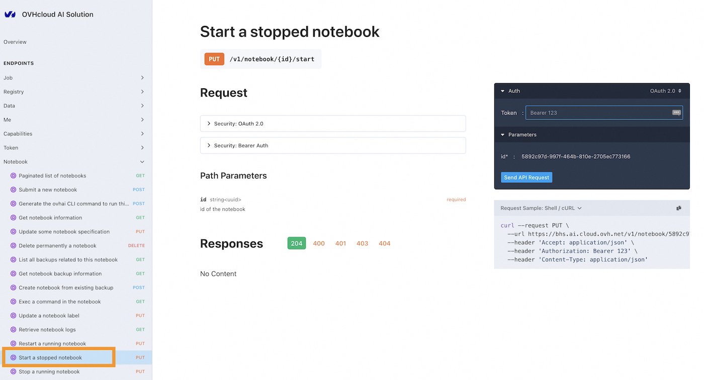 Restart a Notebook API