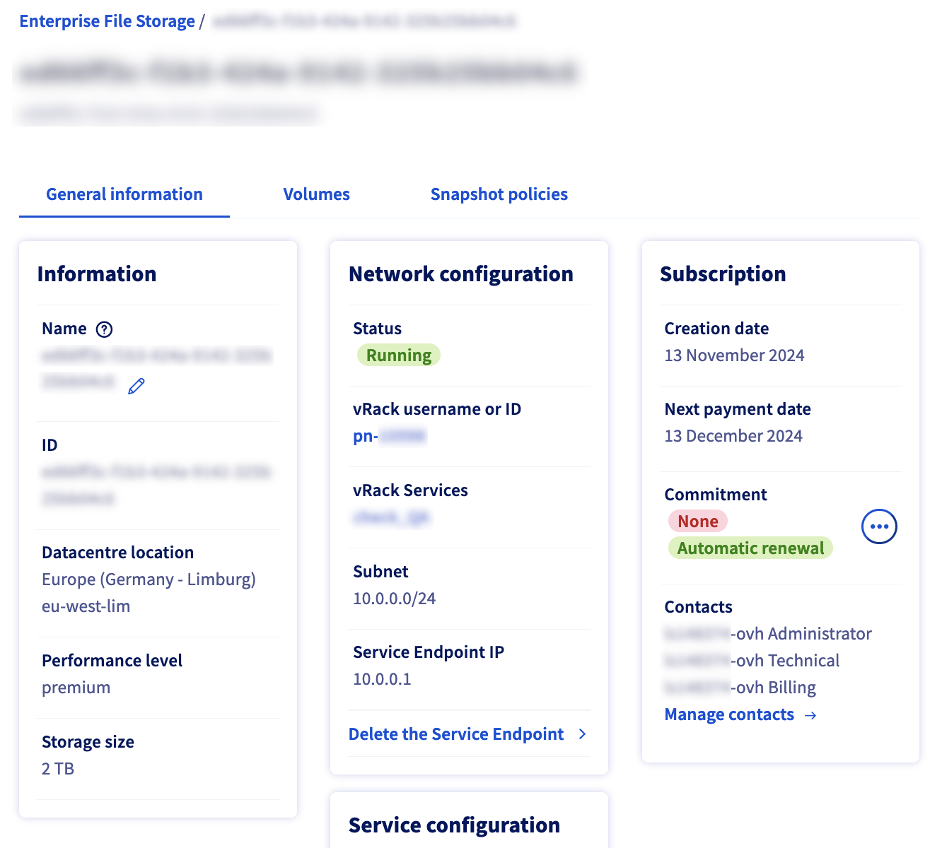 Enable vRack Services