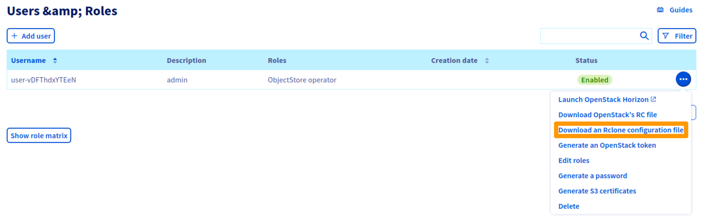 Télécharger un fichier de configuration Rclone