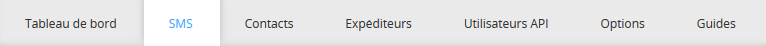 Onglet SMS dans l'espace client