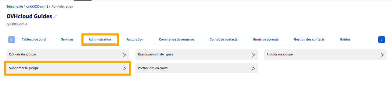 Suppression groupe de téléphonie