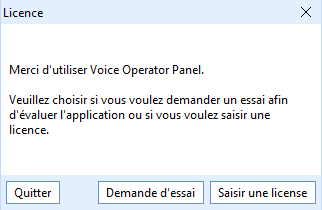 configuration - essai - licence