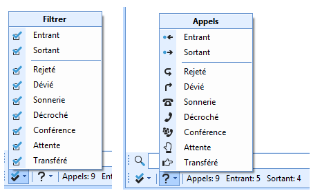 journal - filtres et légence