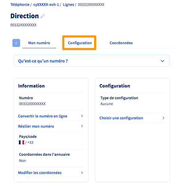 configurationnumeroalias