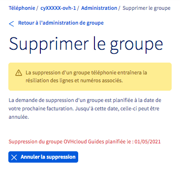 supprimer groupe