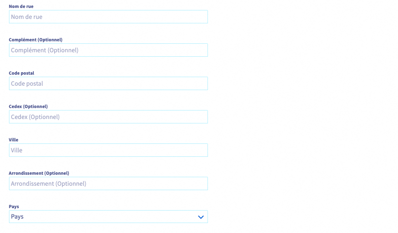 renseigner coordonnées